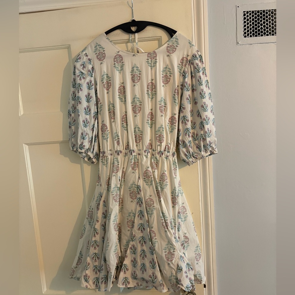 Christian Lacroix Floral Mini Dress with Corset Back